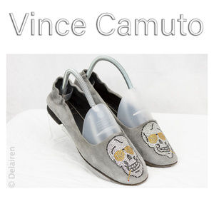 Rare Rhinestone Skulls & Suede Flats Loafers 39